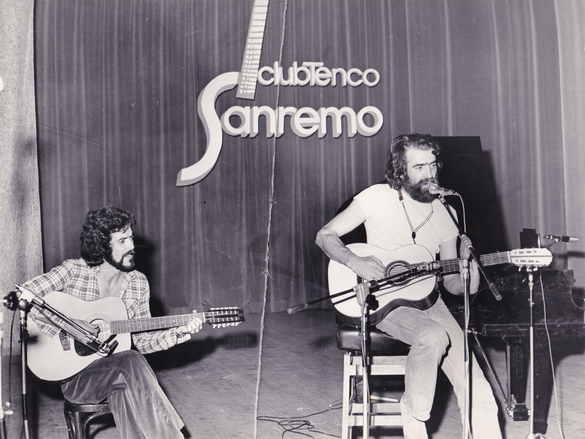 Con Enzo Capuano, Sanremo, 1975